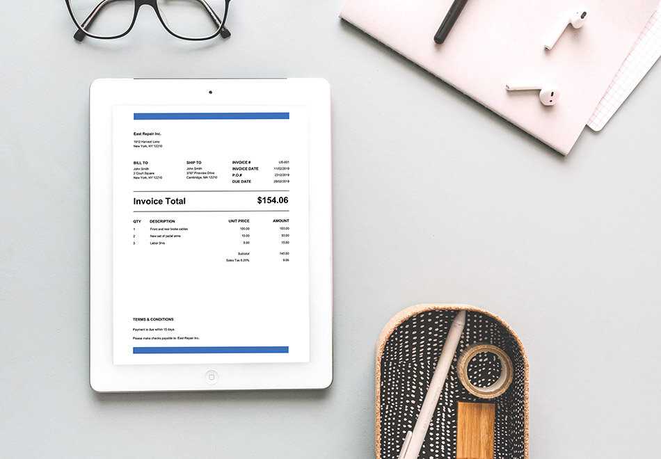 Tablet lying on table with a Bookmemate invoice shown